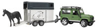 Bruder Land Rover met Paardentrailer - Auto
