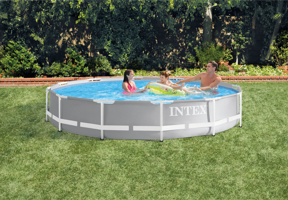 Intex Prism Frame Pool Set - Zwembad - Grijs - 76x366x76 cm - 366 cm