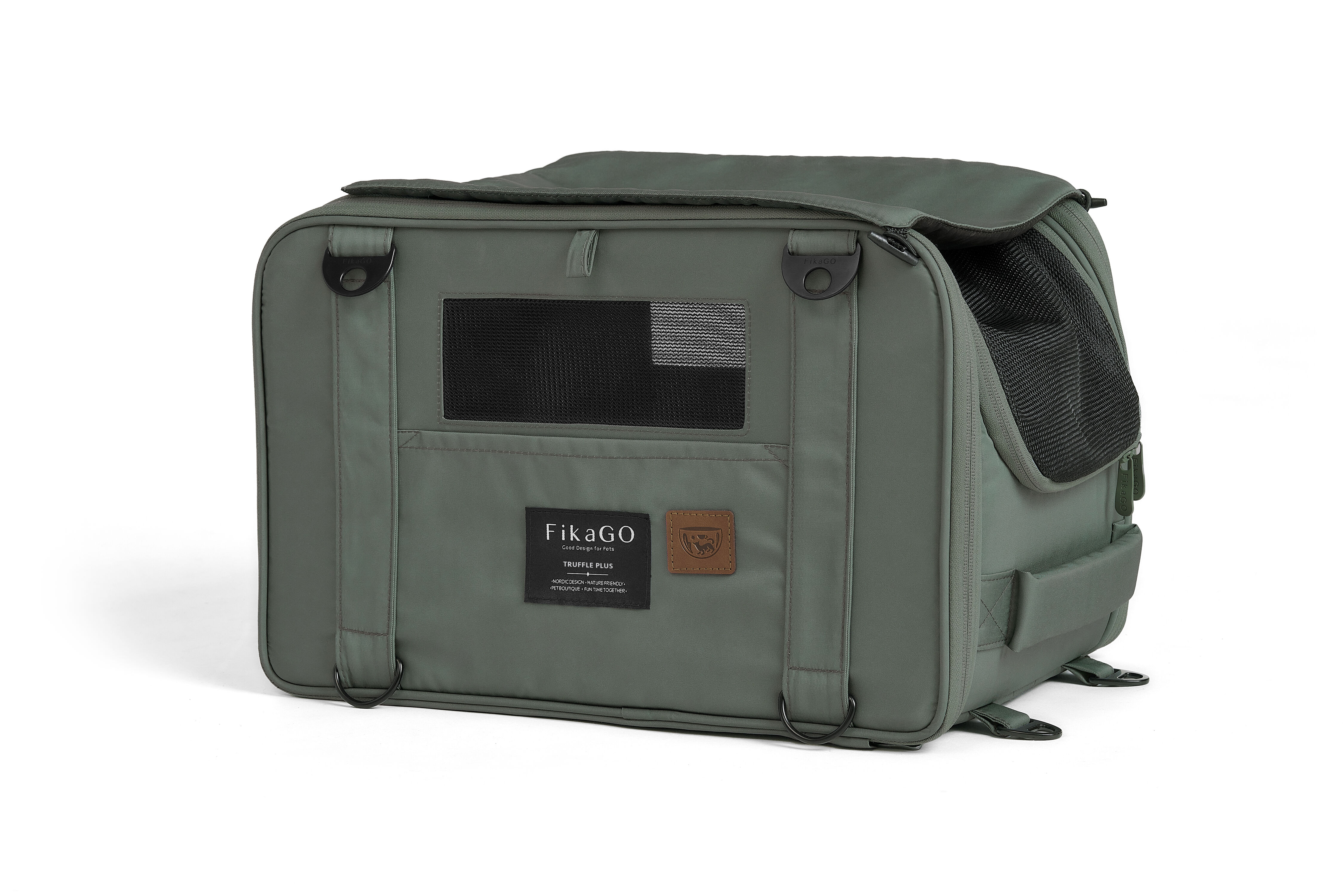 Fikago Truffle Plus - Travel Carrier tot 10 kg- Honden draagtas - Groen - 28x43x27 cm