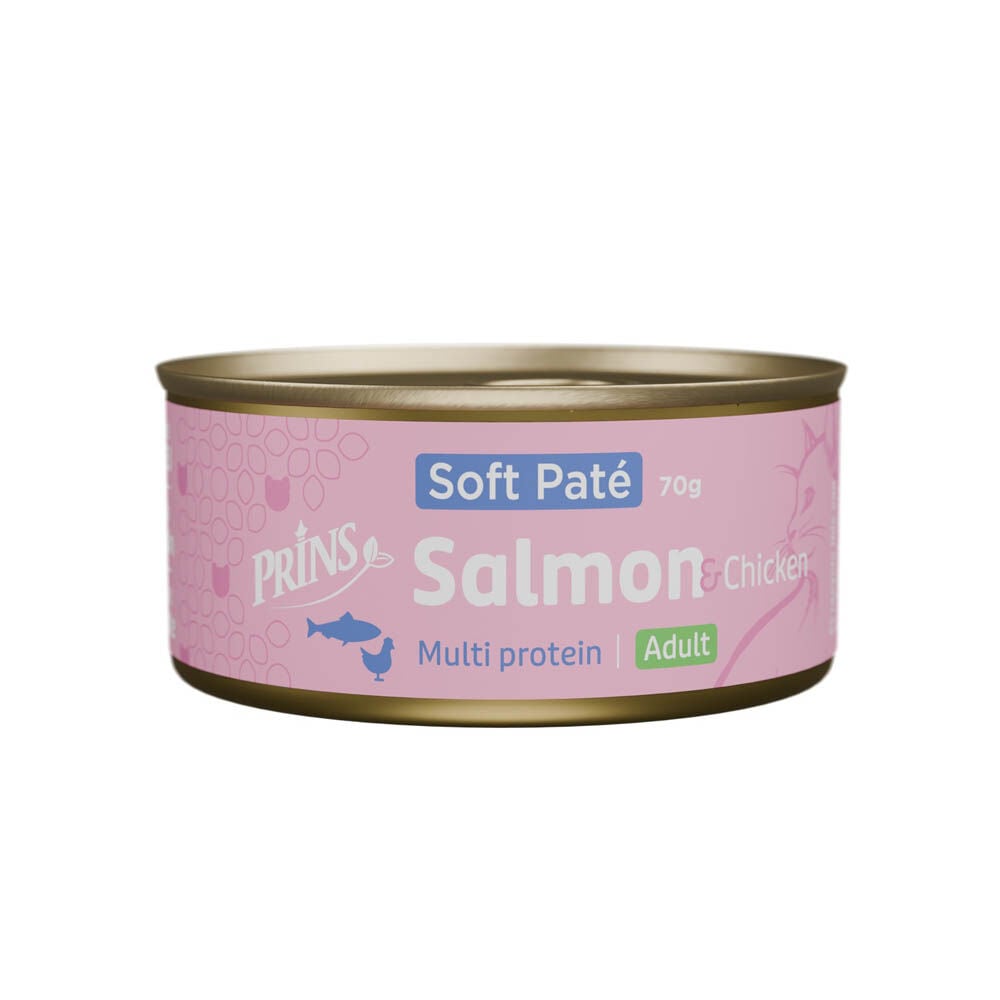 Prins Soft Paté - Kattenvoer - 70 Gram - Zalm & kip Prins Soft Paté - Kattenvoer - 70 Gram - Zalm & kip
