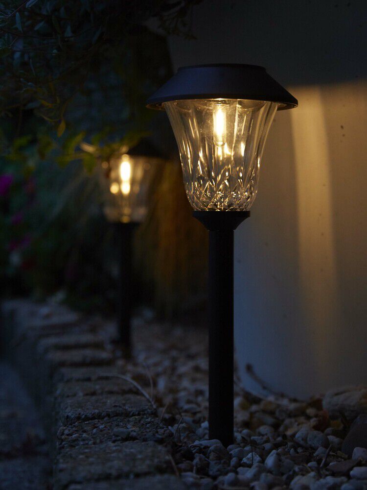 Luxform Tuinsteker St. Tropez - Solar tuinverlichting - Black/Warm White - Warm wit - 33x12.5x42 cm