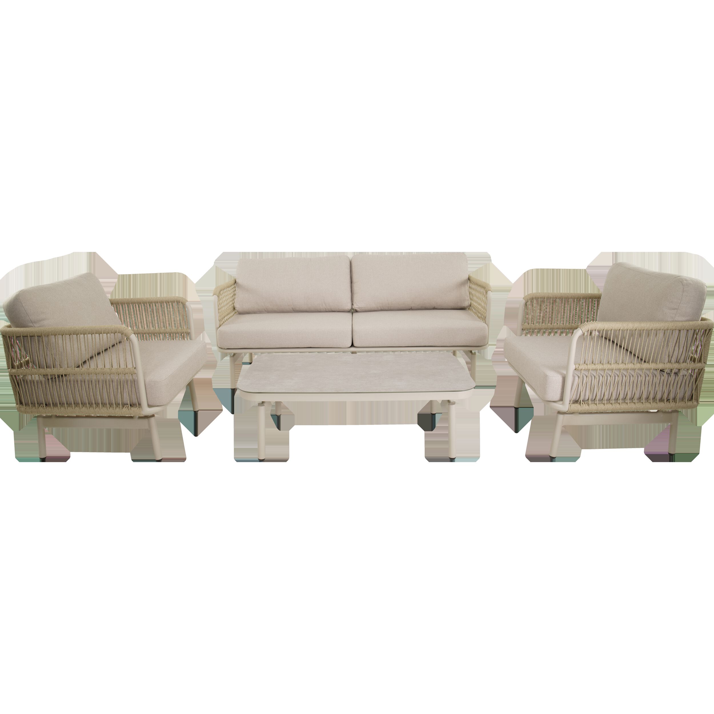 Lesli Living Akiro - Loungeset - Beige - 66x75x179 cm