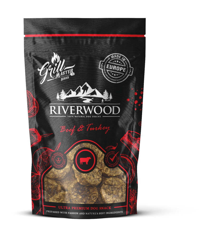 Riverwood Grillmaster Series - Hondensnack - 100 Gram - rund, kalkoen Riverwood Grillmaster Series - Hondensnack - 100 Gram - rund, kalkoen