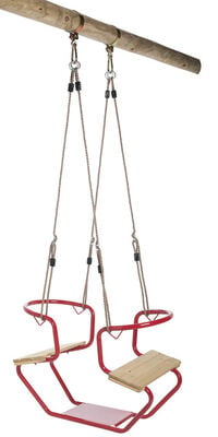 Swing King Metaal/Hout - Schommel duozit - Rood - Metaal