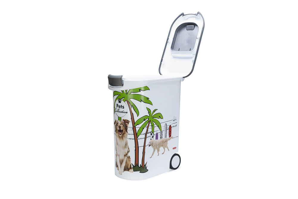 Curver Hond - Voercontainer - 54 Liter - Wit Grijs