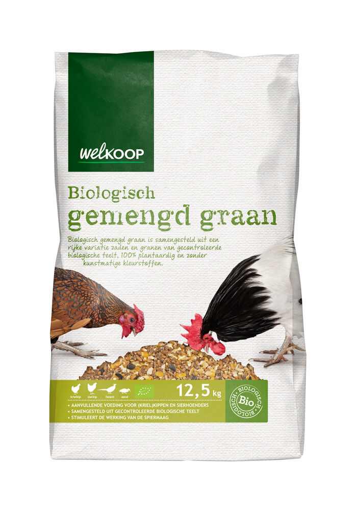 Welkoop Gemengd graan Biologisch - Kippenvoer - 12.5 Kilogram Welkoop Gemengd graan Biologisch - Kippenvoer - 12.5 Kilogram