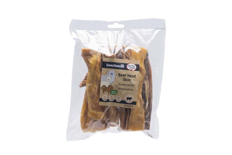 Beeztees Runderkophuid - Hondensnack - 10 Stuks - rund - S