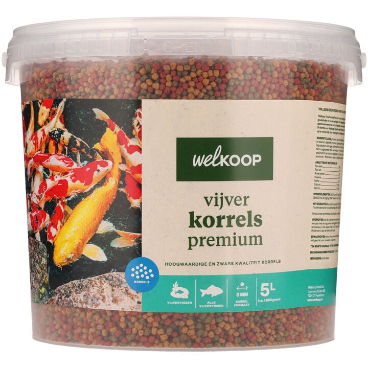 Welkoop Vijverkorrels Premium - Vijvervissenvoer - 5 Liter Welkoop Vijverkorrels Premium - Vijvervissenvoer - 5 Liter