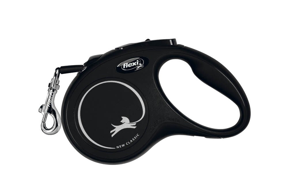 Flexi New Classic Band - Rollijn - Hondenriem - zwart - S - 500 cm