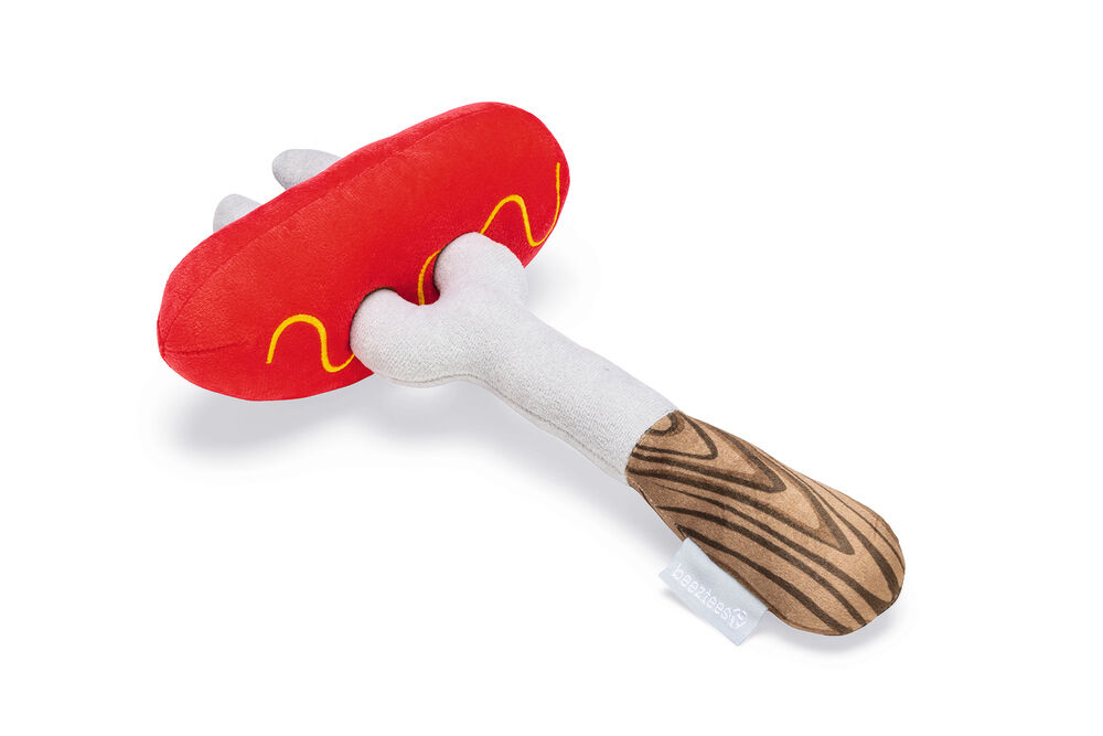 Beeztees Vork en worst - Knuffel - Hondenspeelgoed - Diverse kleuren - 8x18x33 cm