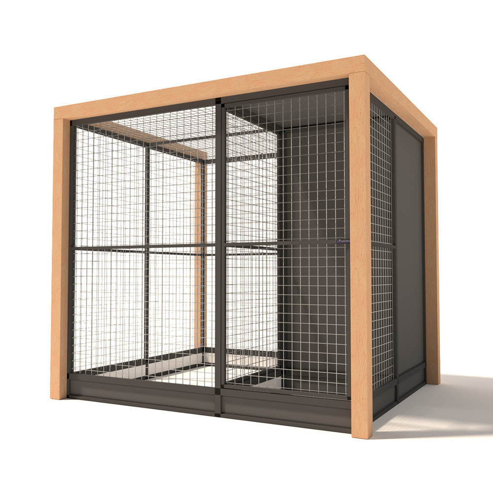 Glorenza Alfred - Kattenren - Antraciet - 202x190x224 cm Glorenza Alfred - Kattenren - Antraciet - 202x190x224 cm