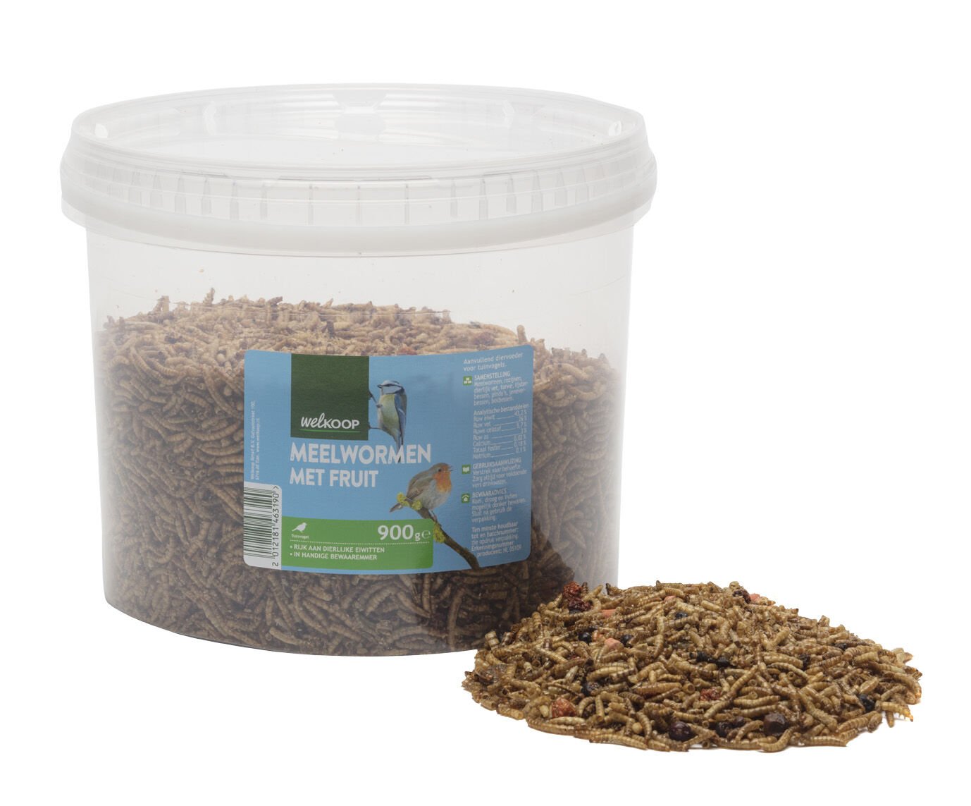 Welkoop Meelwormen met fruit - Tuinvogelvoer - 5 Liter - Meelwormen+fruit