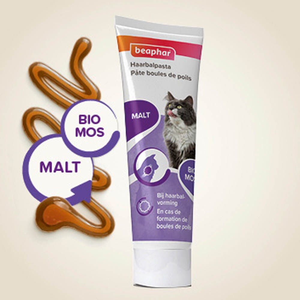 Beaphar Duo - Active Met Malt  - Haarbalpasta - 100 Gram - 17.5x5x3.5 cm