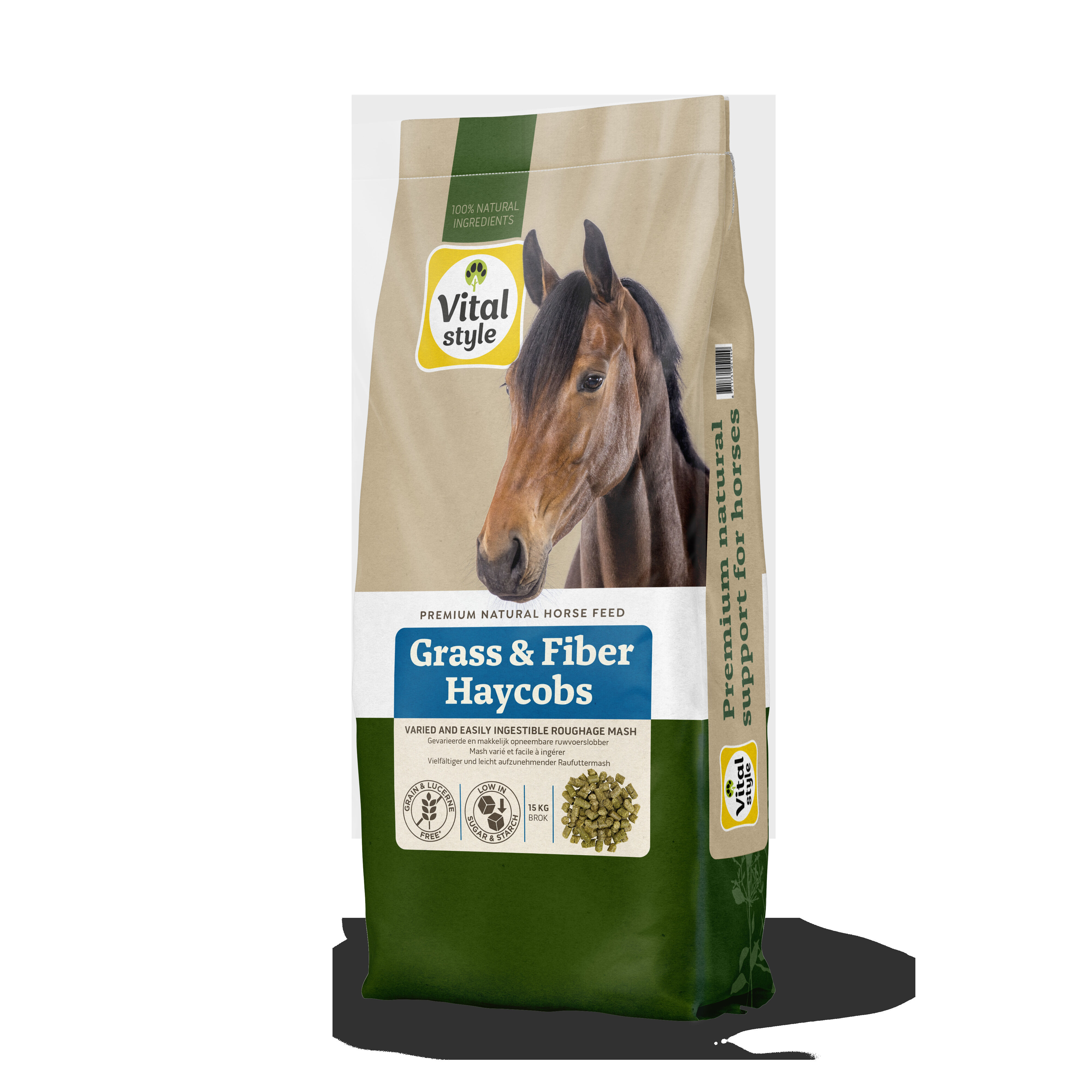 VitalStyle Grass & Fiber Haycops - Paardenvoer - 15 Kilogram