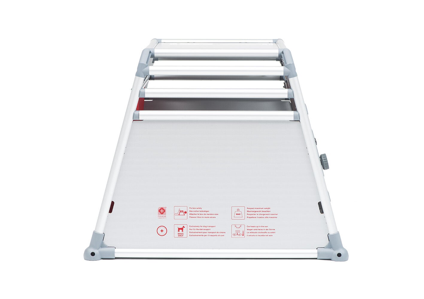 4Pets Pro 3 - Autobench Hond - chroom - 66x68x83.5 cm - M