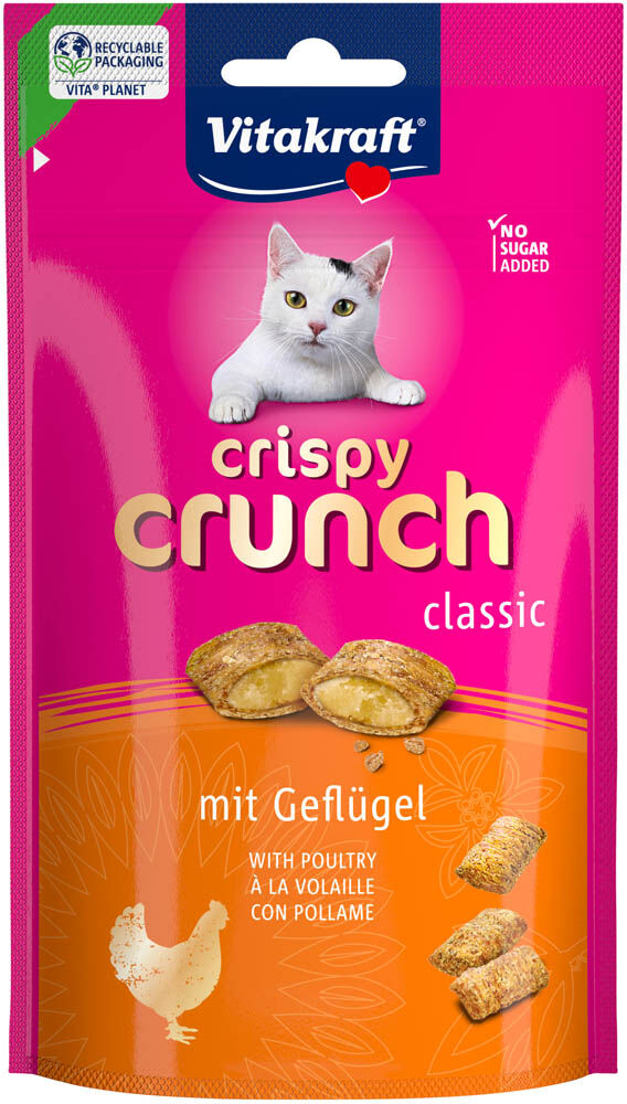 Vitakraft Crispy Crunch Classic - Kattensnack - 60 Gram - kip Vitakraft Crispy Crunch Classic - Kattensnack - 60 Gram - kip