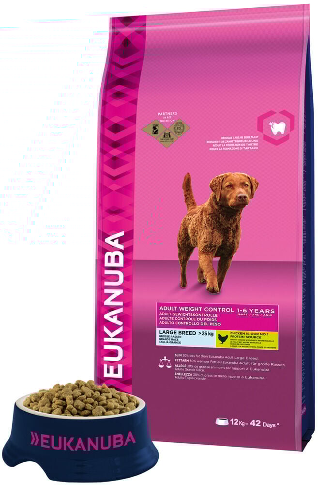 Eukanuba Adult Weight Control Large Breed - Hondenvoer - 12 Kilogram - kip