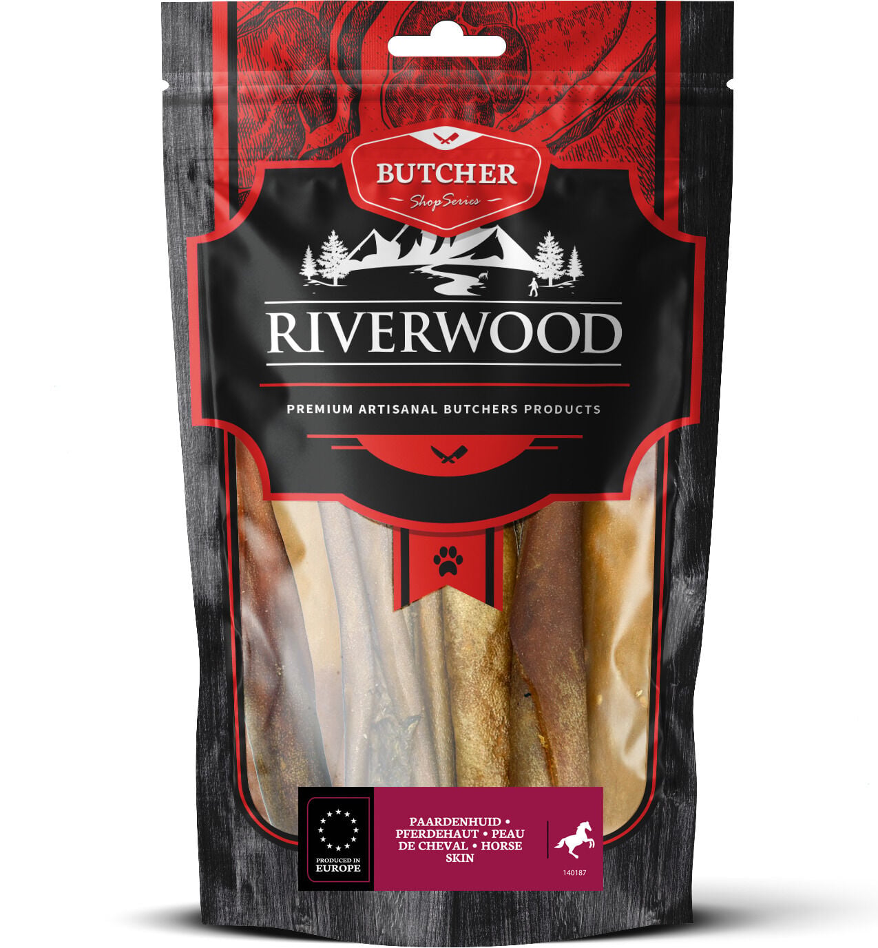Riverwood Butcher Shop Series Paardenhuid - Hondensnack - 150 Gram - paard