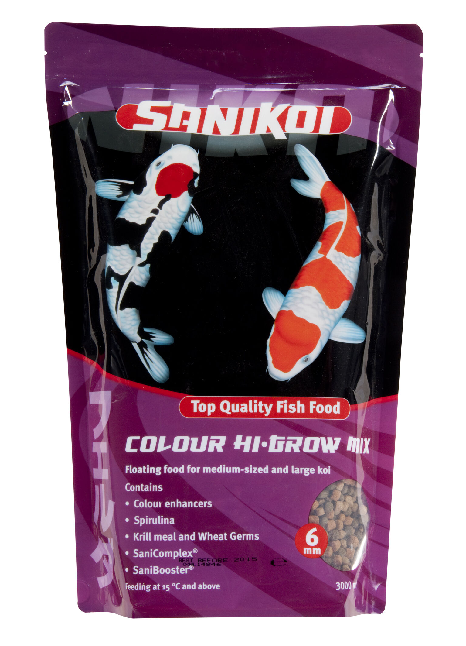 SaniKoi Colour Hi-Grow Mix 6mm - Vijvervissenvoer