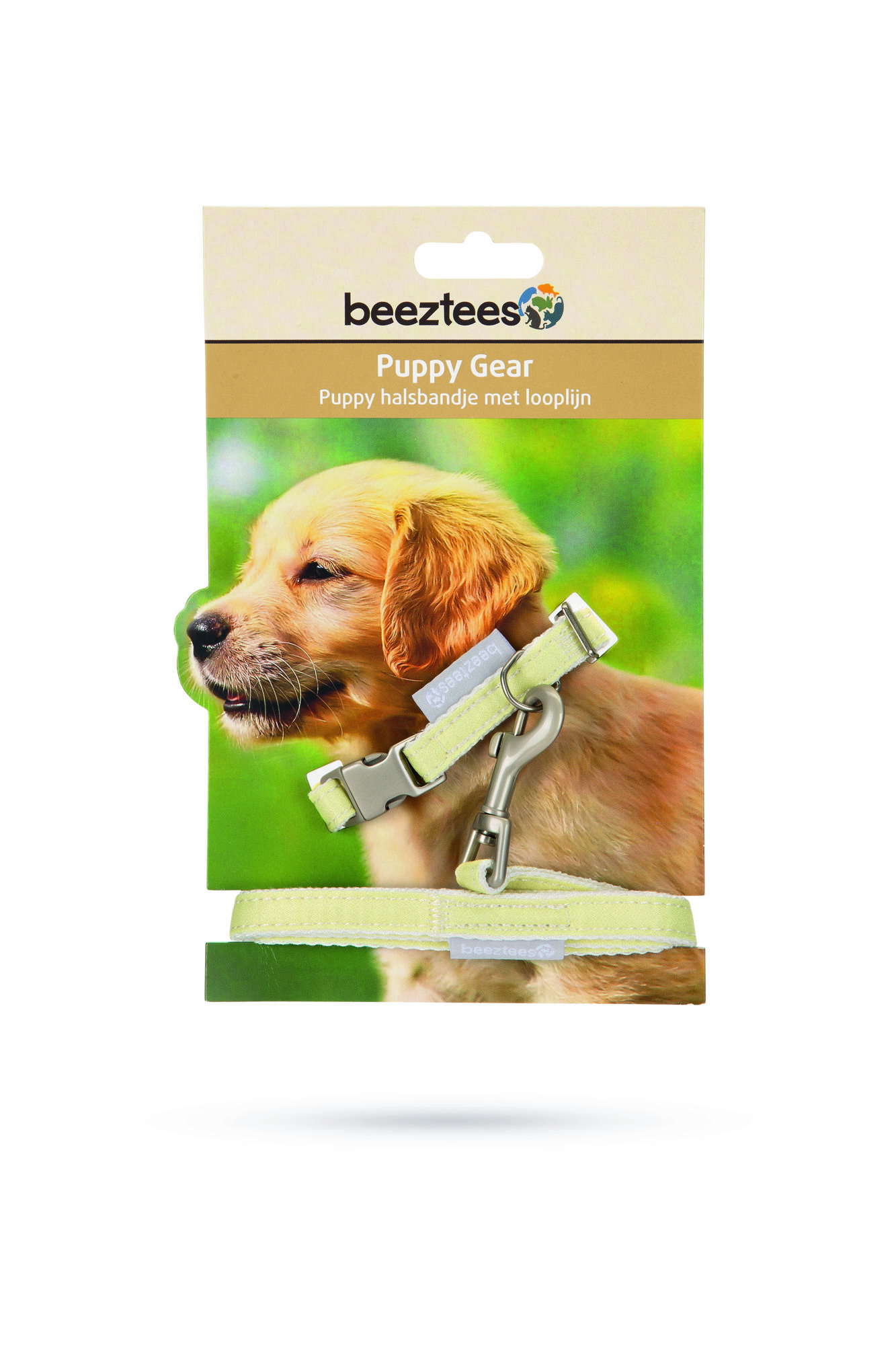 Beeztees Set Jicca - Halsband en lijn pup - geel - Small