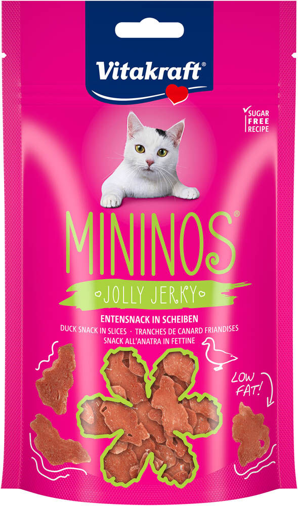 Vitakraft Mininos Jolly Jerky - Kattensnack - 40 Gram - eend