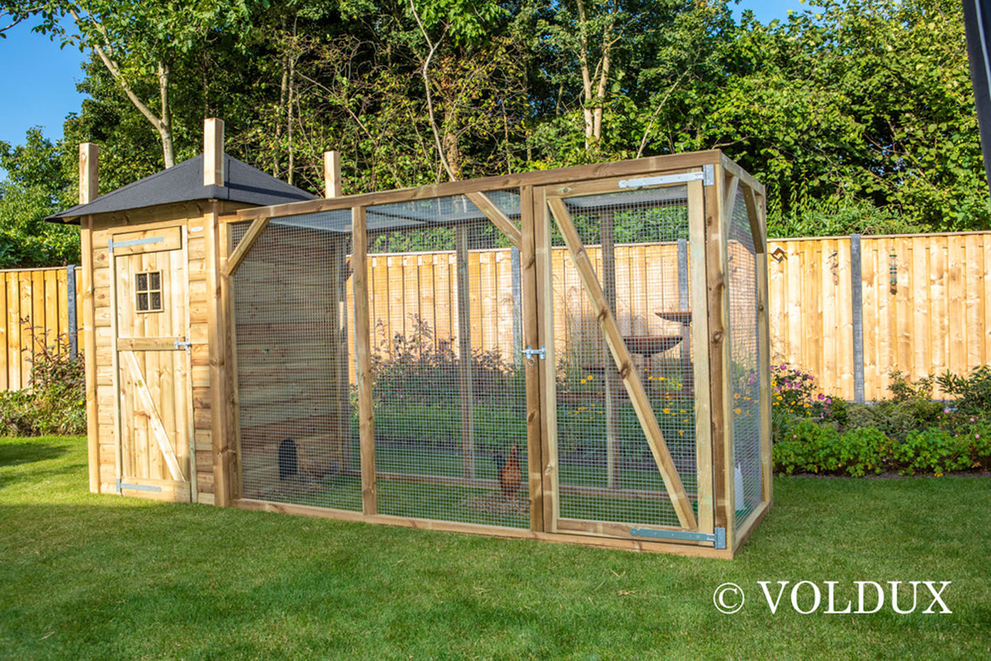 Voldux Hooiberg Eline XL - Kippenhok met ren - Naturel