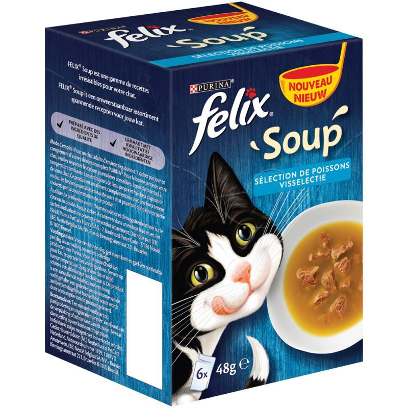 Felix Soup Vis - Kattensnack - 288 Gram - tonijn, kabeljauw Felix Soup Vis - Kattensnack - 288 Gram - tonijn, kabeljauw