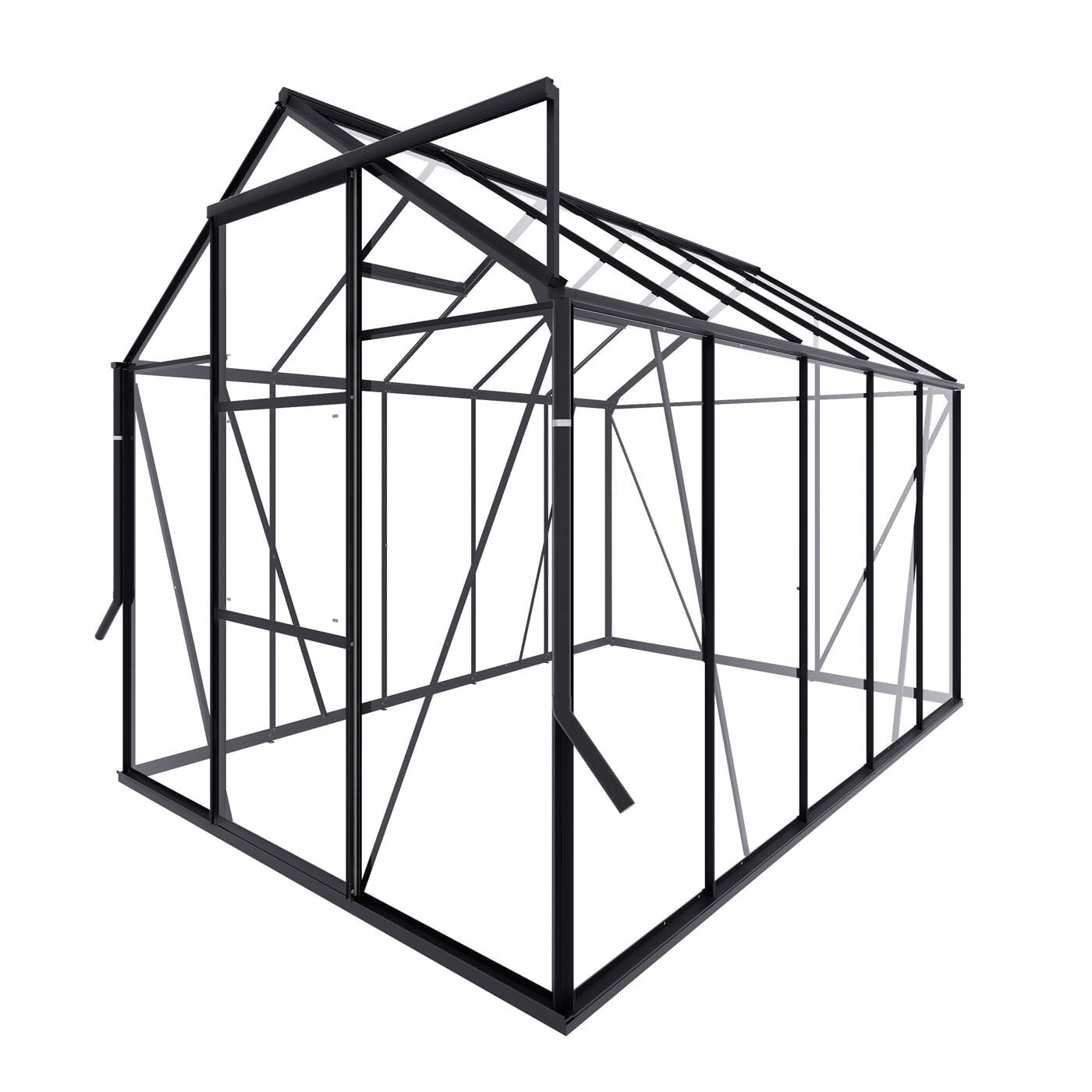 Royal Well Kate III Full Options - Tuinkas - Zwart - 217x192x314 cm - Veiligheidsglas