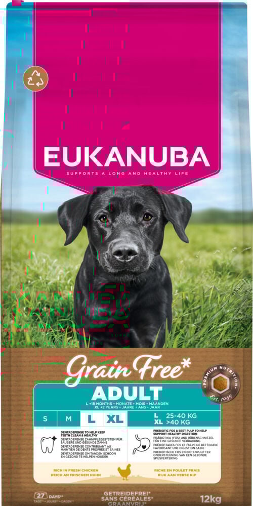 Eukanuba Adult Large Graanvrij - Hondenvoer - 12 Kilogram - Kip Eukanuba Adult Large Graanvrij - Hondenvoer - 12 Kilogram - Kip