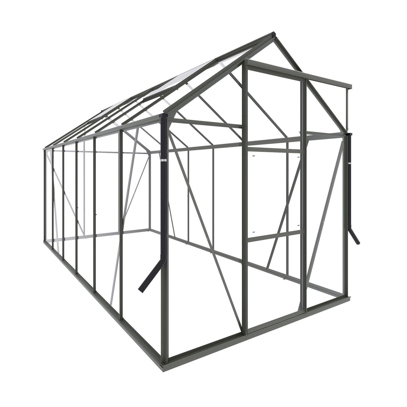 Royal Well Kate IV Full Options - Tuinkas - Groengrijs - 217x192x375 cm - Veiligheidsglas