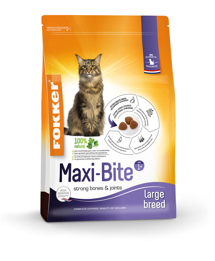 Fokker Maxi-Bite - Kattenvoer - 10 Kilogram - rijst, kip Fokker Maxi-Bite - Kattenvoer - 10 Kilogram - rijst, kip