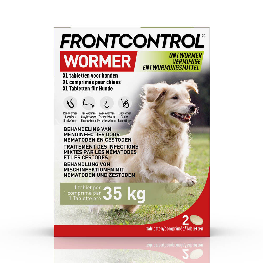 Frontcontrol Wormer Hond XL - Ontwormingsmiddel - 2 Stuks - XL Frontcontrol Wormer Hond XL - Ontwormingsmiddel - 2 Stuks - XL