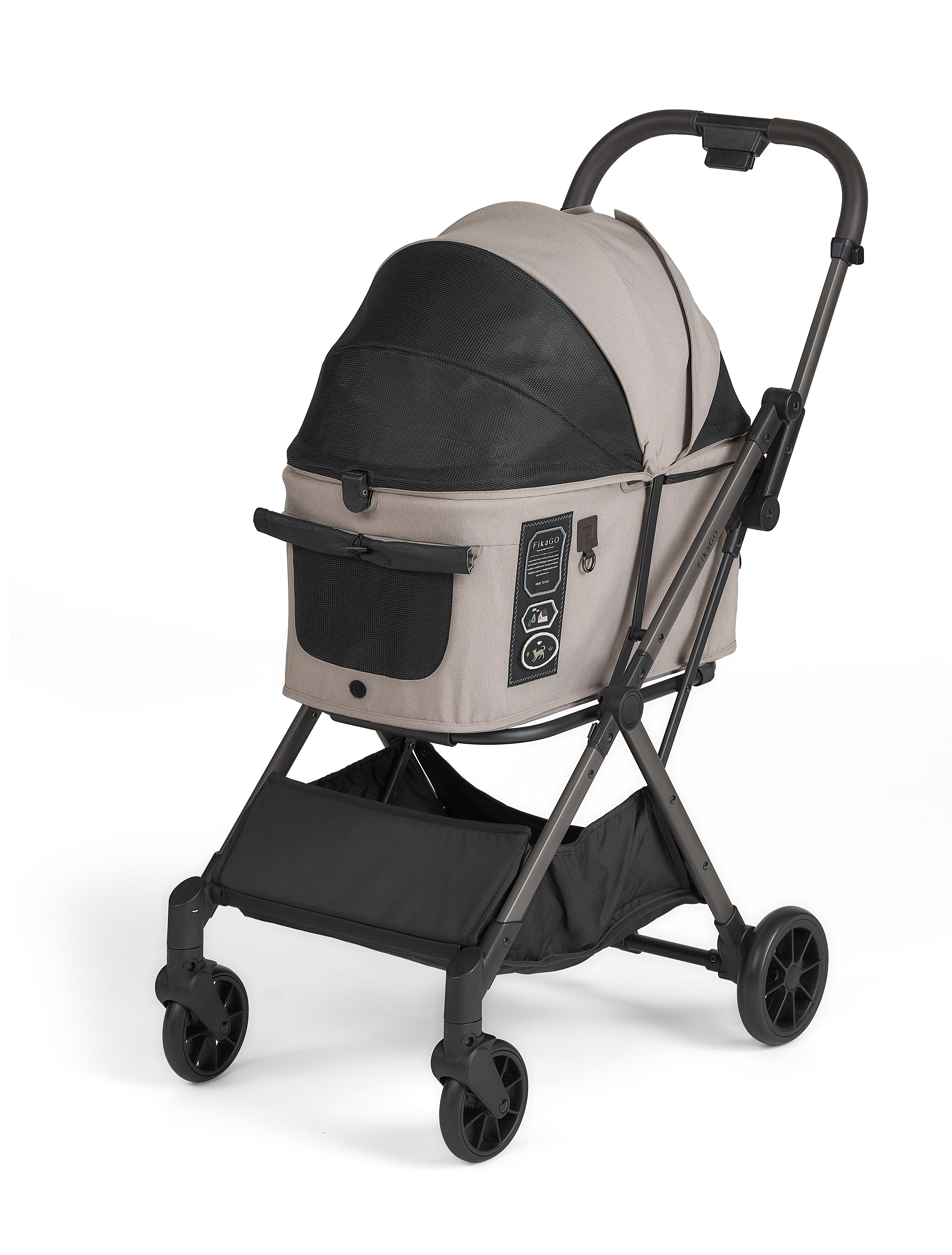 Fikago Free to Go 2.5 - tot 20 kg - Hondenbuggy - Sandy Beige - 102x81x32 cm