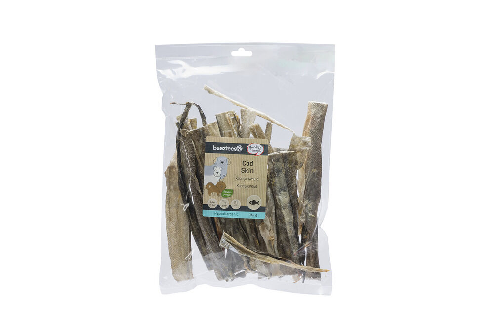 Beeztees Kabeljauwhuid - Hondensnack - 150 Gram - kabeljauw