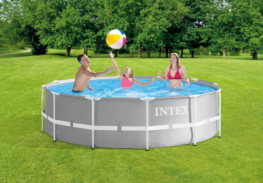 Intex Prism Frame Pool - Zwembad - Grijs - 118x366x99 cm - 366 cm