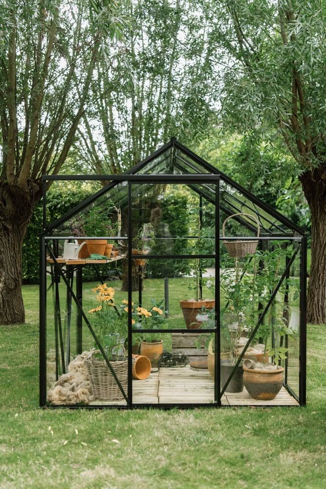 Royal Well Kate II Full Options - Tuinkas - zwart - 217x192x253 cm - Veiligheidsglas Royal Well Kate II Full Options - Tuinkas - zwart - 217x192x253 cm - Veiligheidsglas