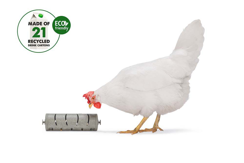 Beeztees Snackroller - Kippenvoerbak - Grijs Groen - 6.5x6.5x22.5 cm