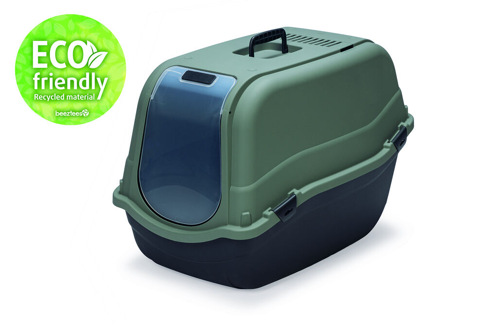 Beeztees Romeo Maxi Eco - Kattenbak - Groen zwart - 46x44x65 cm