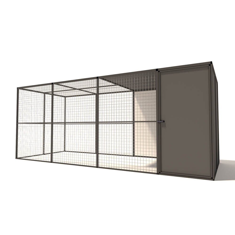 Glorenza - Kattenren met sluis - Antraciet - 178x176x449 cm Glorenza - Kattenren met sluis - Antraciet - 178x176x449 cm