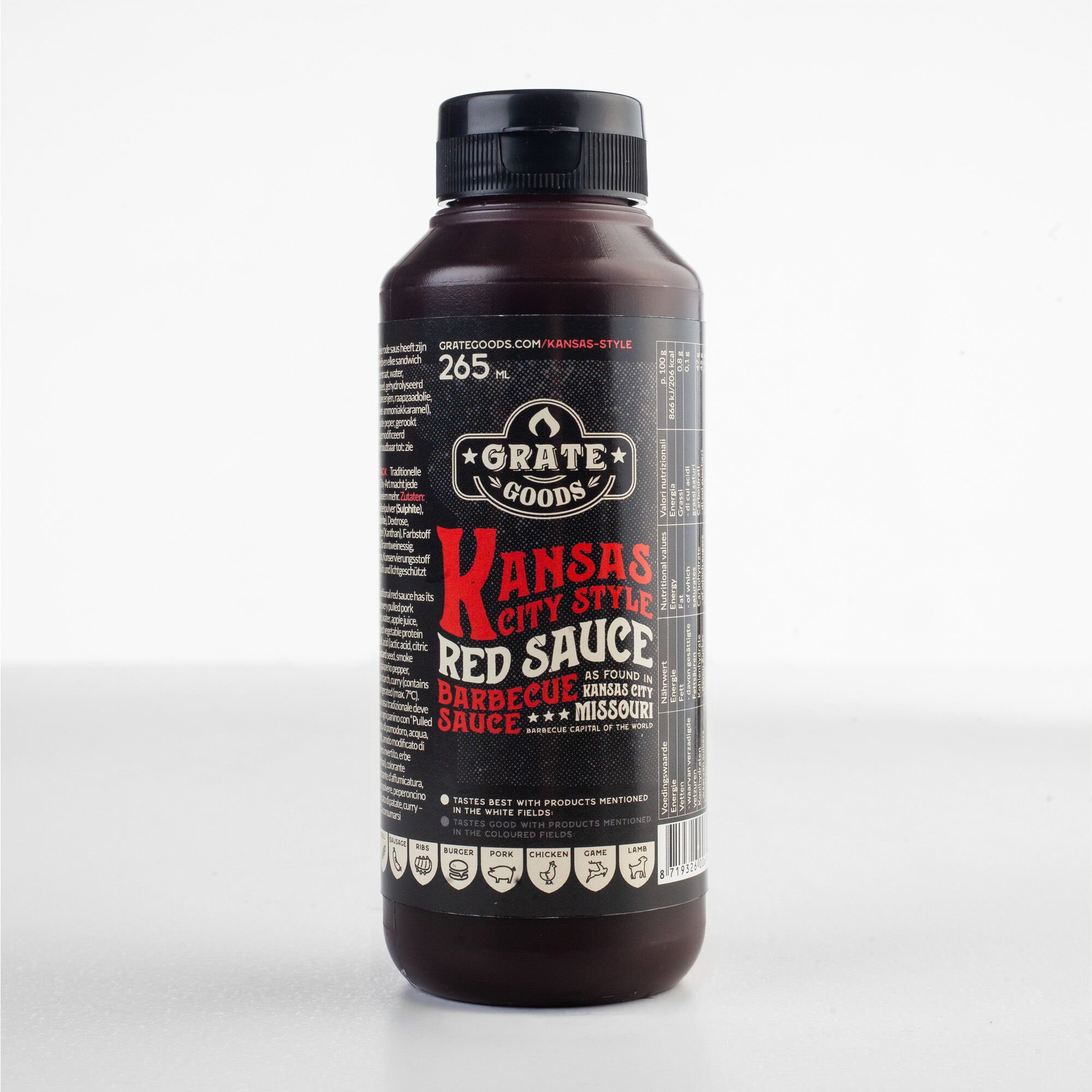 Grate goods Kansas City Red - BBQ saus - 265 Milliliter - Bruin Grate goods Kansas City Red - BBQ saus - 265 Milliliter - Bruin