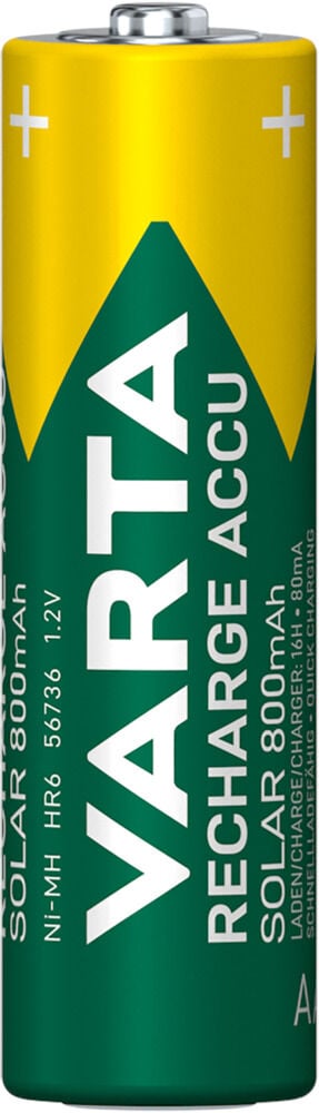 VARTA Solar AA 800mAh Oplaadbaar - Batterij - 2 Stuks