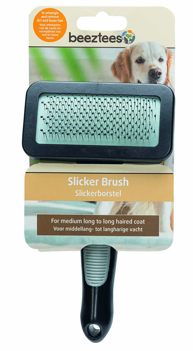 Beeztees - Slicker borstel - Zwart - M Beeztees - Slicker borstel - Zwart - M