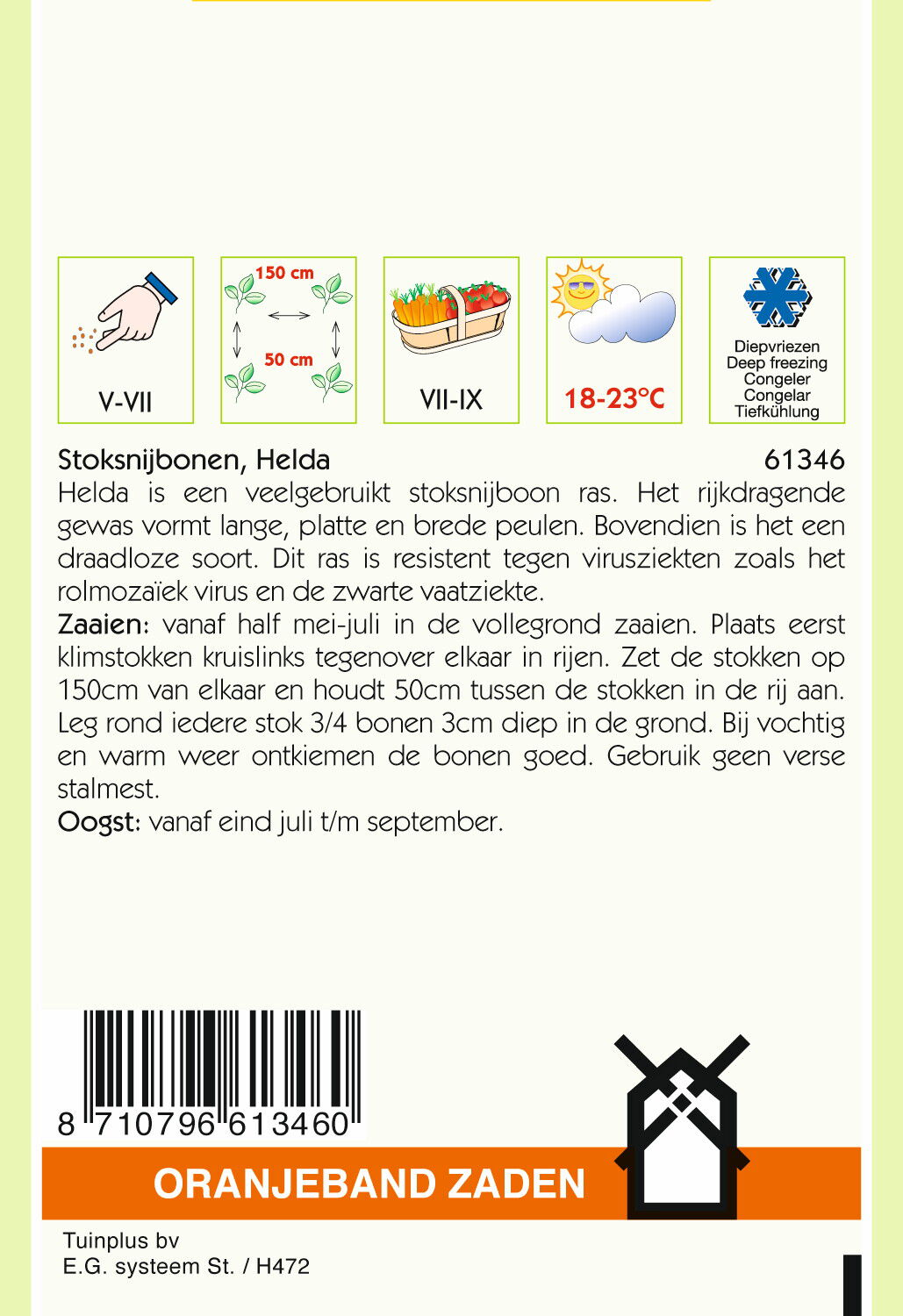 Oranjeband zaden Stoksnijbonen Helda - Groentezaden - 25 Gram