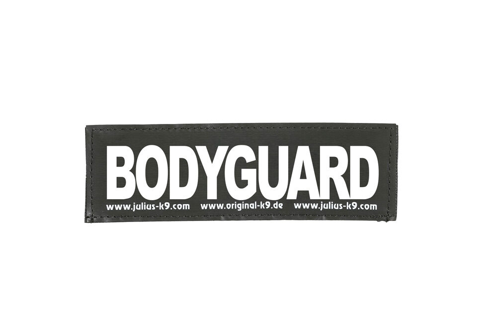 Julius K9 Bodyguard - Halsbandlabel Hond - zwart/wit - Baby 1 & maat 0