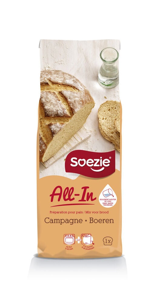 Soezie All-in-mix Boerenbrood - Broodmeel - 0.5 Kilogram Soezie All-in-mix Boerenbrood - Broodmeel - 0.5 Kilogram