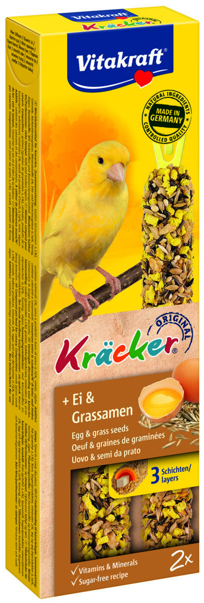 Vitakraft Eikracker 2 in 1 Kanarie - 2 Stuks - Ei - Snacks Vitakraft Eikracker 2 in 1 Kanarie - 2 Stuks - Ei - Snacks