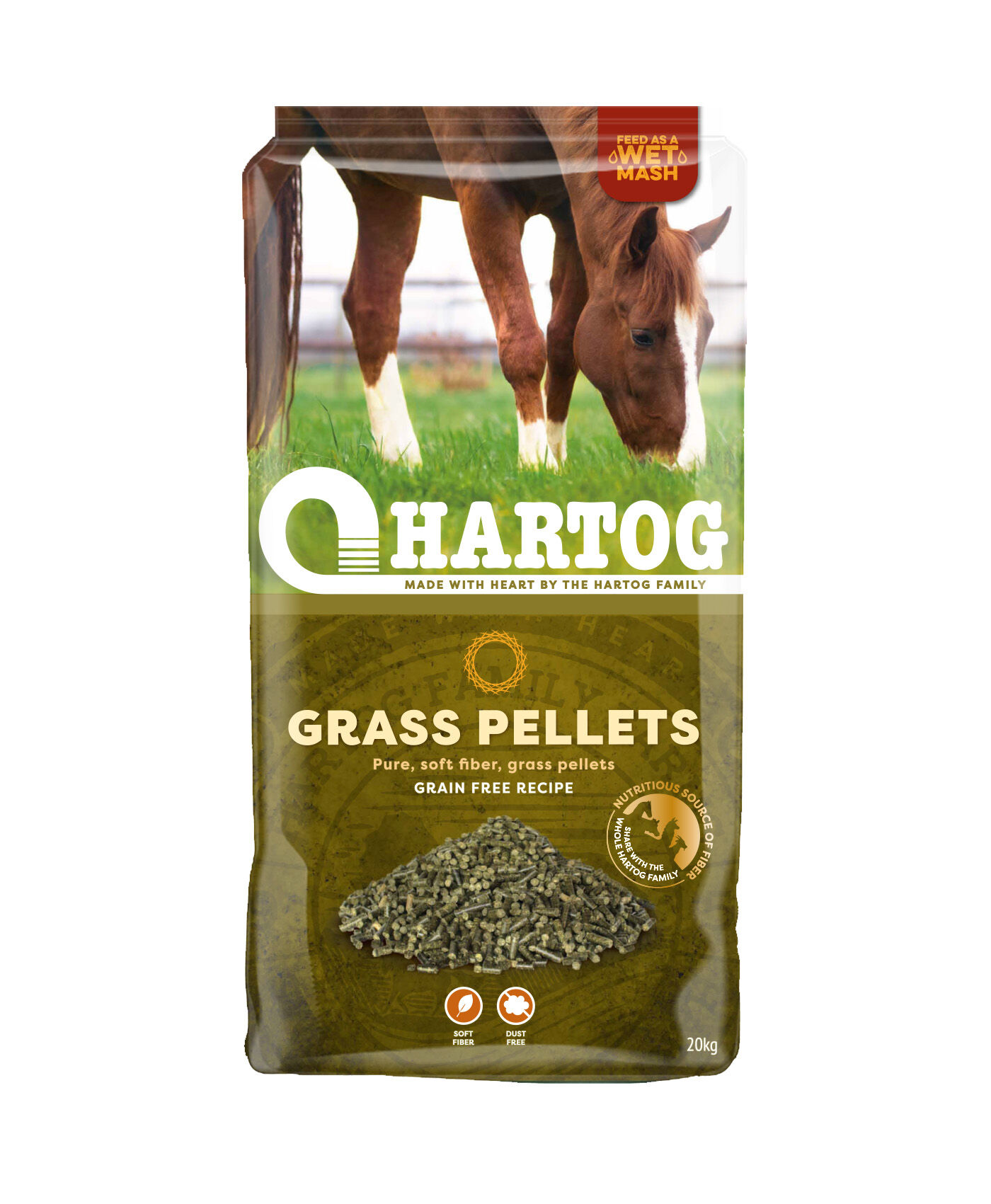Hartog Grass Pellets - Basisvoeding - Paardenvoer - 20 Kilogram