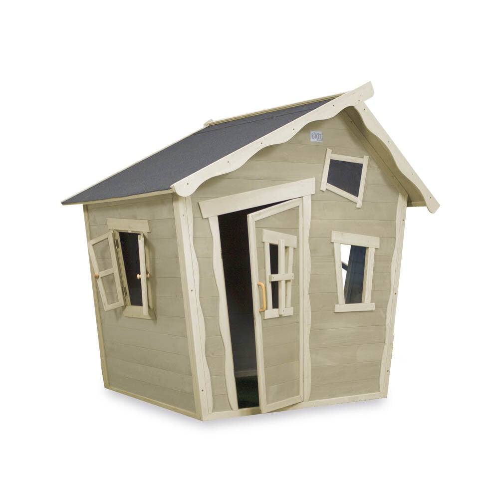 Exit Crooky 100 - Speelhuisje - Grijs/beige - Cederhout
