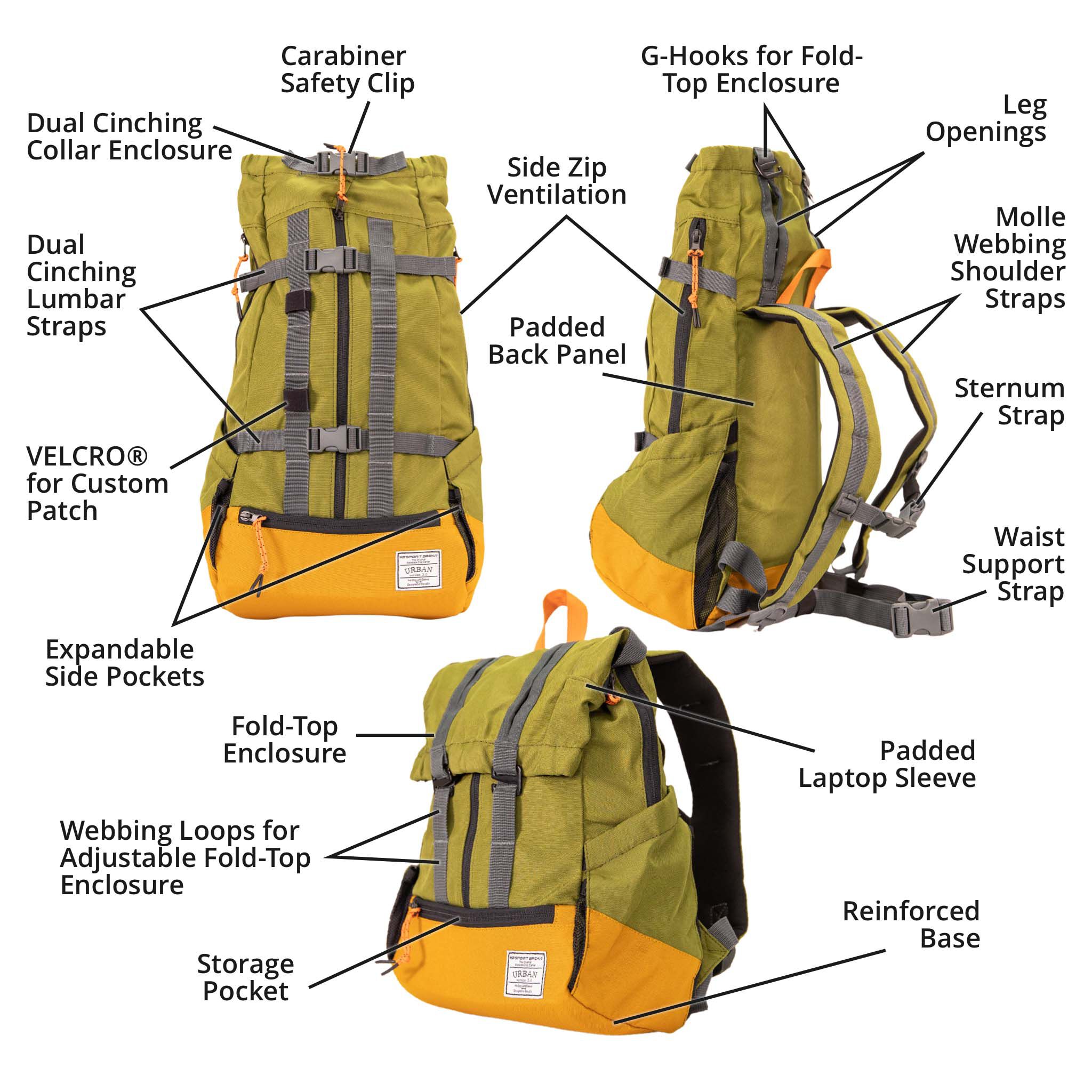 K9 Sport Sack Trainer - Hondenrugzak - Lime - xx cm - Medium