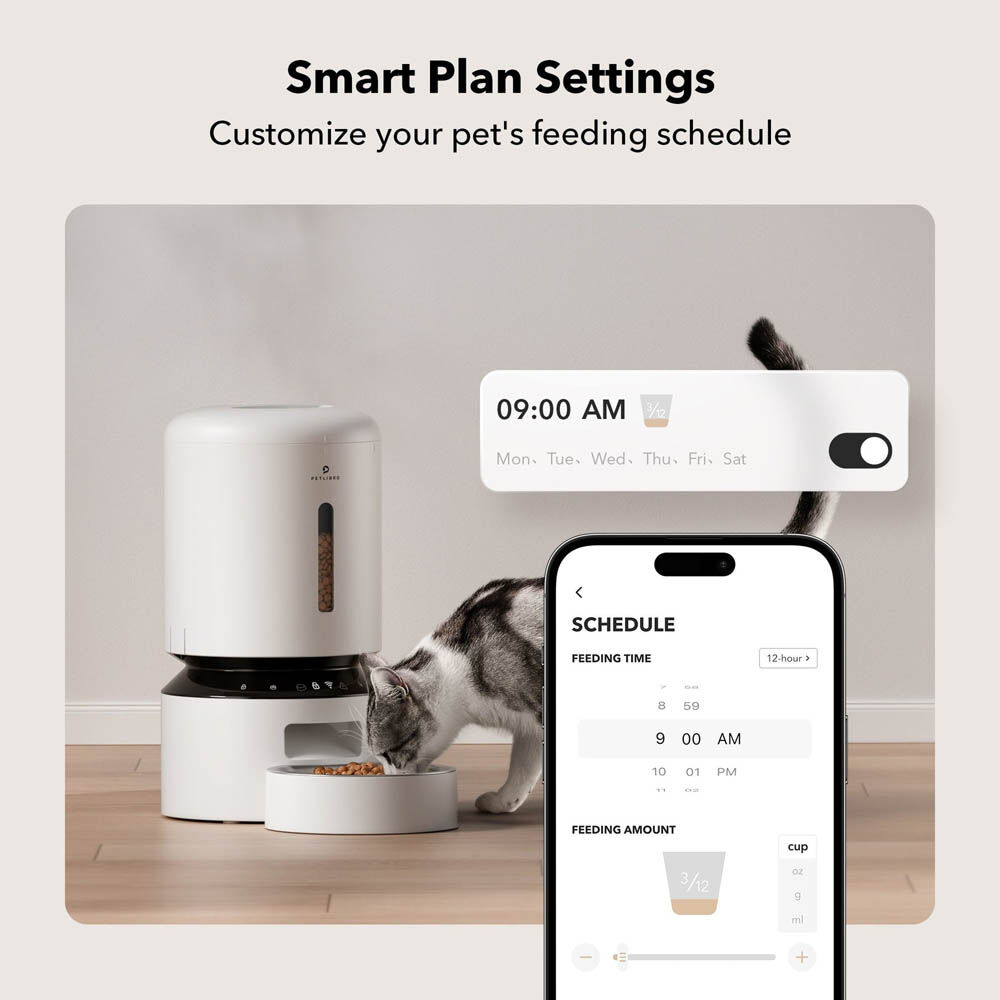 PETLIBRO Granary WIFI - Automatische kattenvoerbak - Wit - 35.8x19.6x16.6 cm